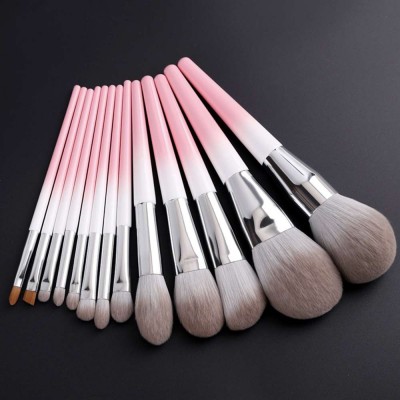 13 pcs Wood Premium Synthetic Personalized Pink Gradient color Custom Logo Private Label Professional Makeup Brush Set