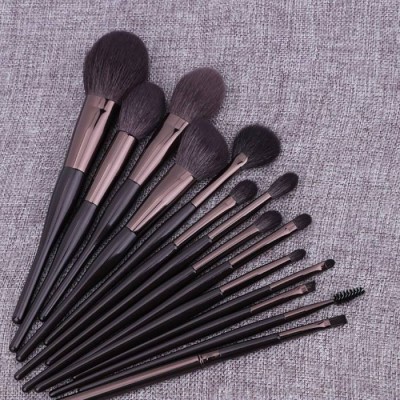 14 pcs Black Professional Makeup Brush Set With Case Custom Makeup Brush Case Makeup Brush Travel Case Private Label